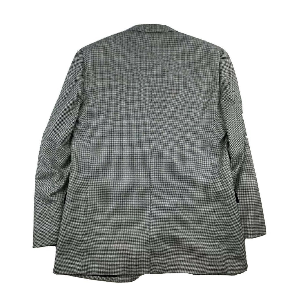 Brooks Brothers Full Canvas Gray Blue Windowpane Check Wool Silk Drago 42L - Picture 7 of 7